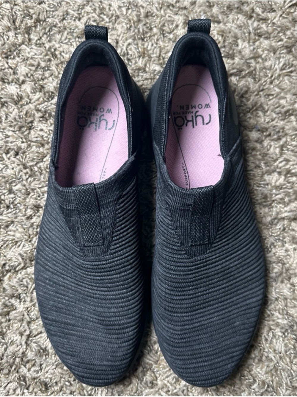 Ryka Captivate Women’s 11W Black Knit Slip On Walking Shoes Comfort Sneakers - Picture 3 of 7